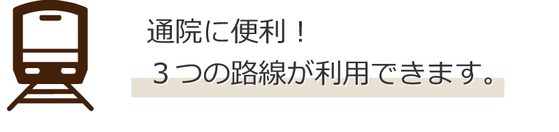 通院に便利！３つの路線が利用できます。