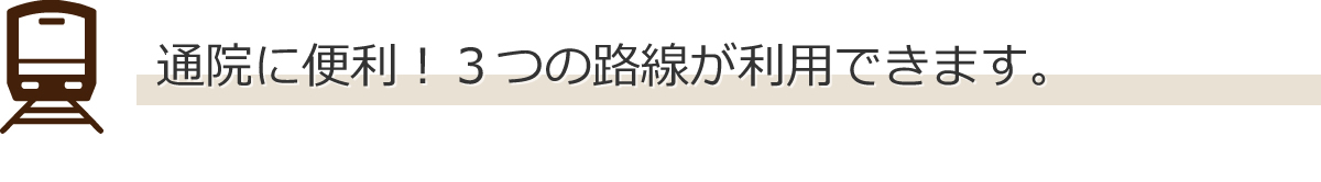 通院に便利！３つの路線が利用できます。