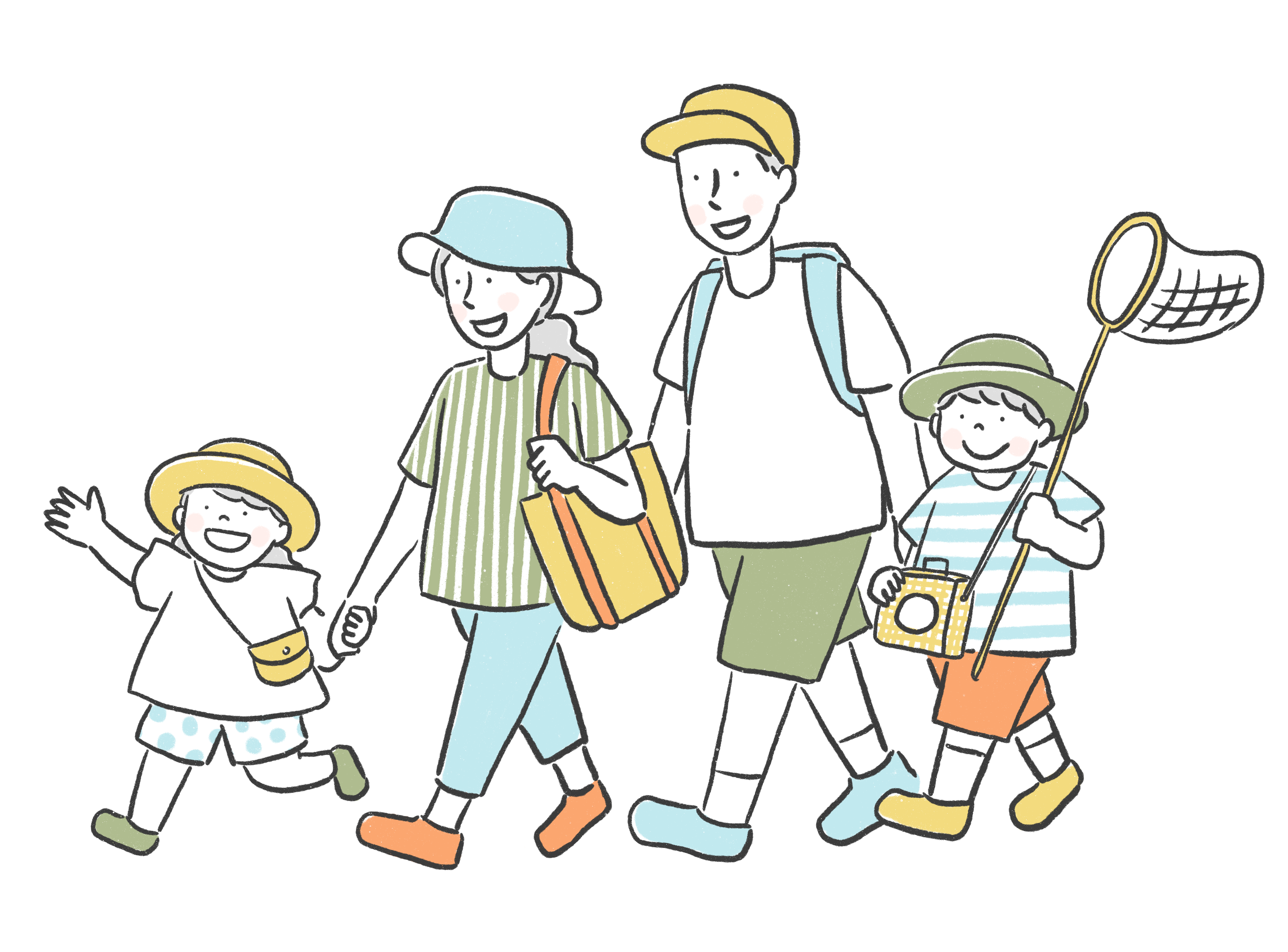 子どもたちと昆虫採集イメージ